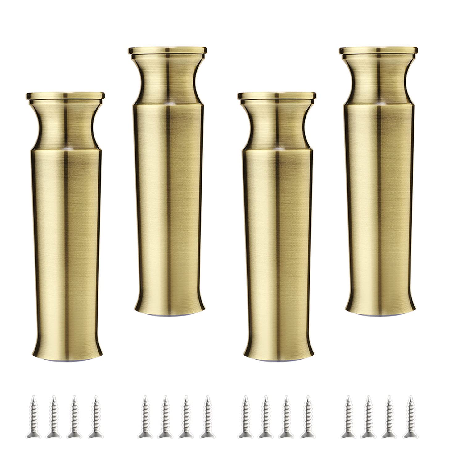 4 Pack Adjustable Furniture Legs - Aluminum Alloy Cabinet Feet, Sofa Replacement Legs, European Style Metal Table Legs for TV Stand, Coffee Table, Desk (10cm/3.9in, Bronze) - Perfect for Home Office, Living Room & Modern Furniture Upgrade