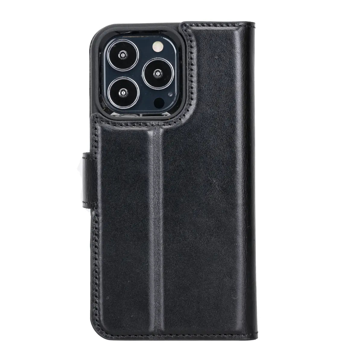 Premium Black Leather Magnetic Case for iPhone 13 Pro - Slim Fit, Shockproof Protection with Strong MagSafe Compatibility | Perfect for Work, Travel & Everyday Use
