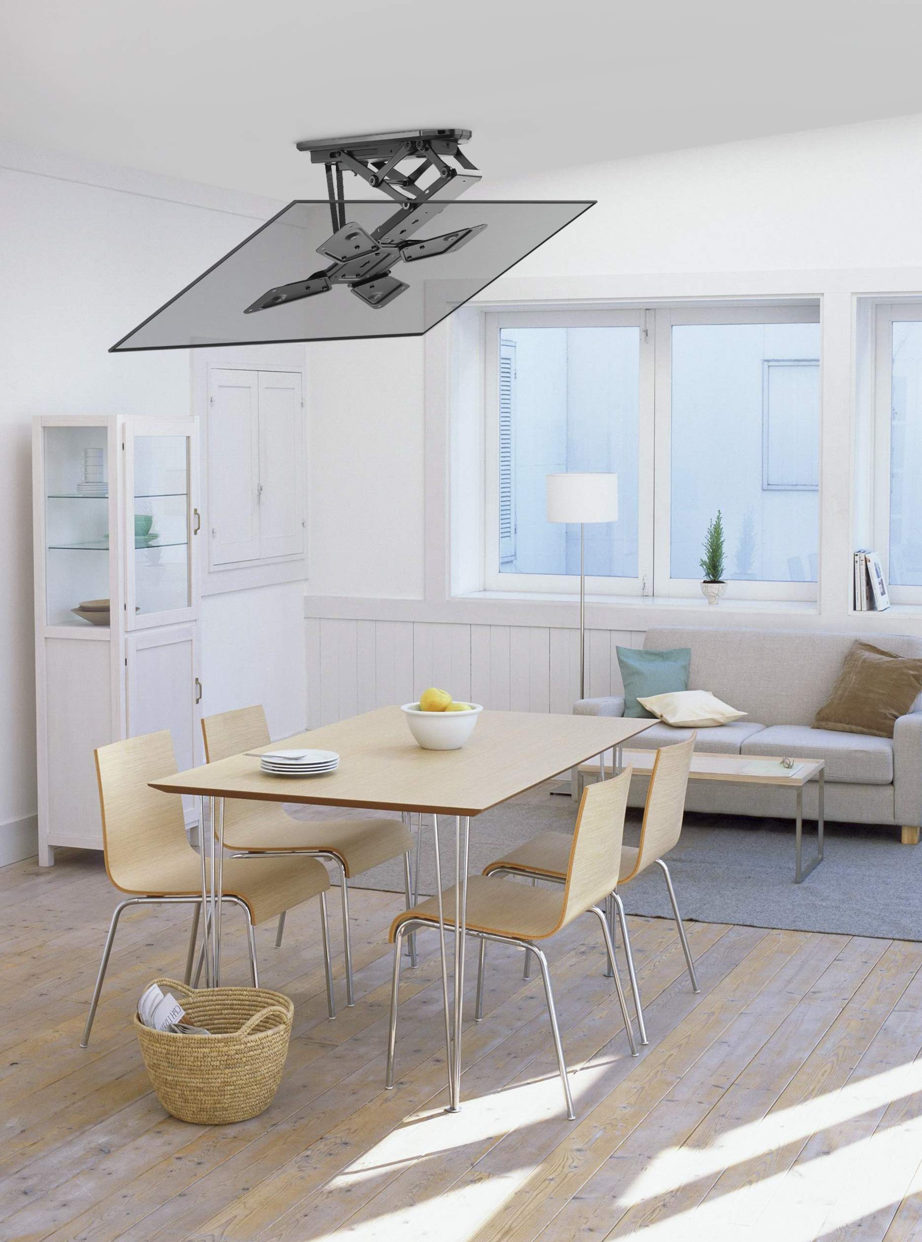 TechOrbits Motorized TV Mount - Electric Ceiling TV Bracket for 23