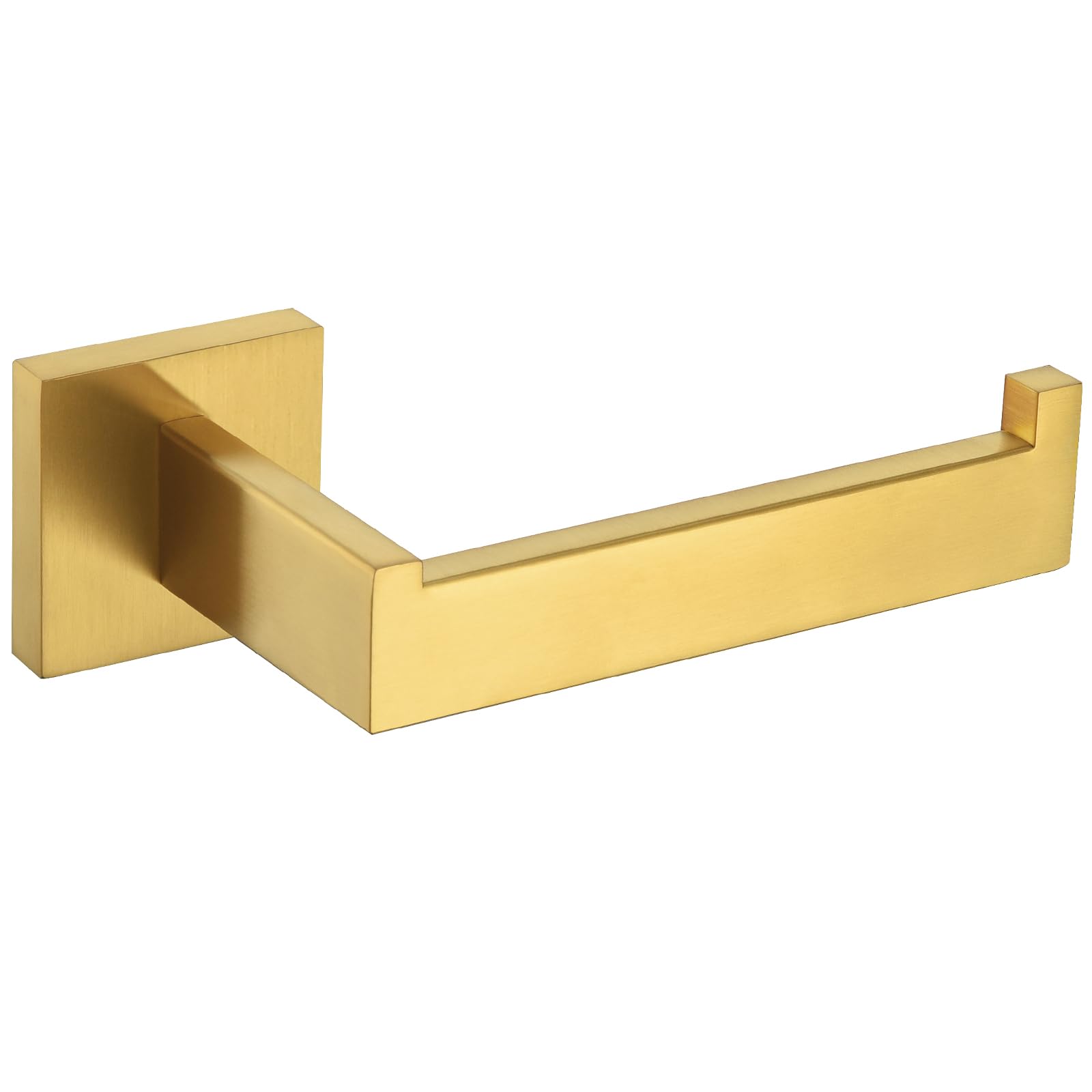 Stainless Steel Toilet Paper Holder Wall Mount - Brushed Gold Bathroom Tissue Roll Hanger with Open Arm Design | Durable SUS304 Angle Simple Style for Modern Home & Office Restroom Decor
