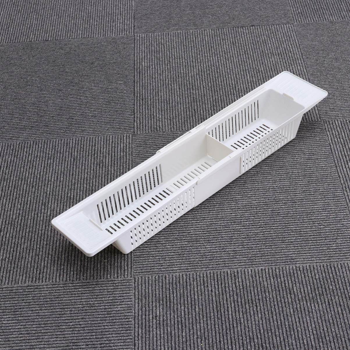 ARTIBETTER Retractable Bathtub Holder - Extendable Shower Shelf & Bath Organizer | Plastic Bathtub Storage Basket for Toiletries | Space-Saving Bathroom Storage Solution (Perfect for Small Bathrooms & Apartment Living)