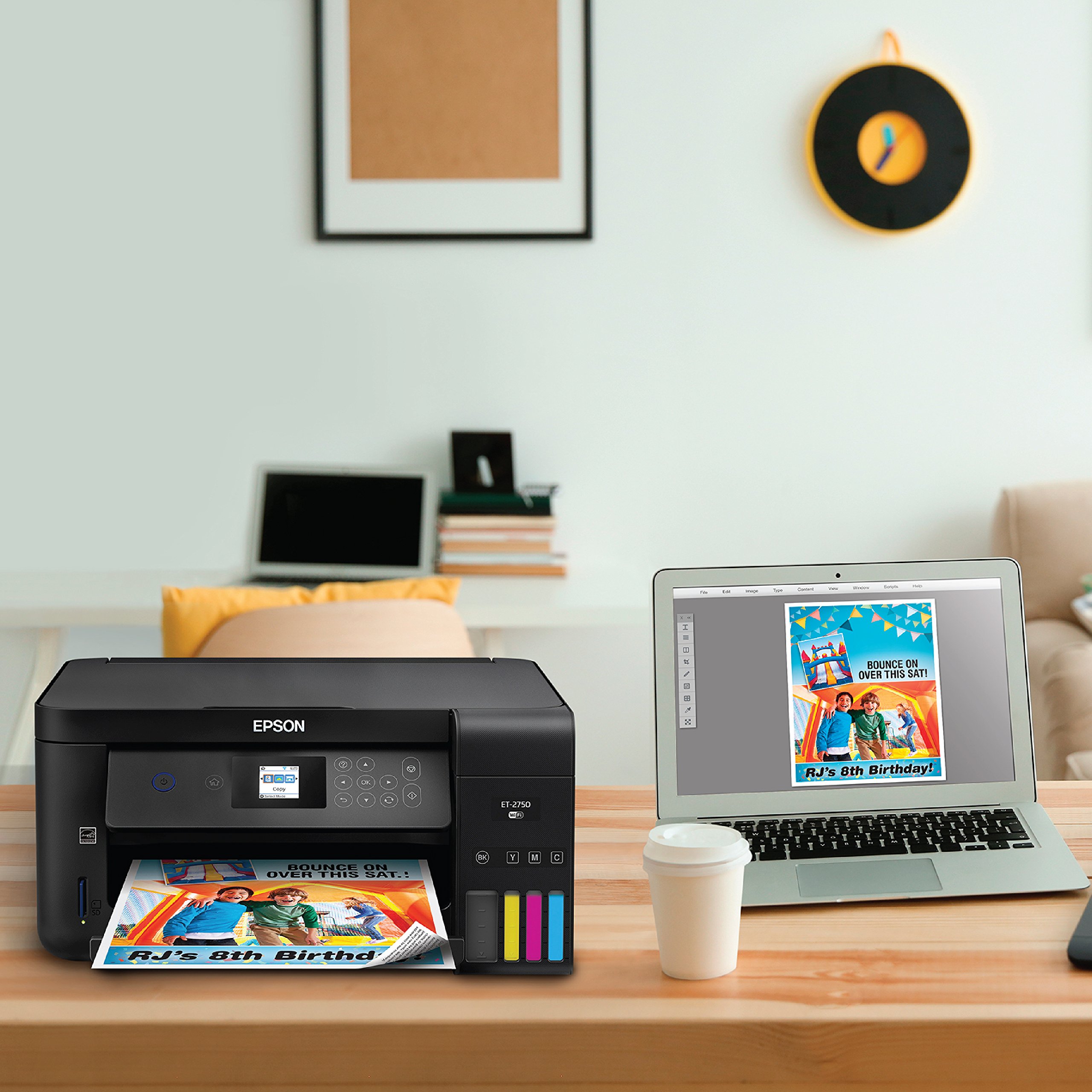 Epson Expression ET-2750 EcoTank Wireless Color All-in-One Printer with Scanner, Copier & Supertank - Refurbished | Perfect for Home Office, Small Business & Remote Work Printing Needs