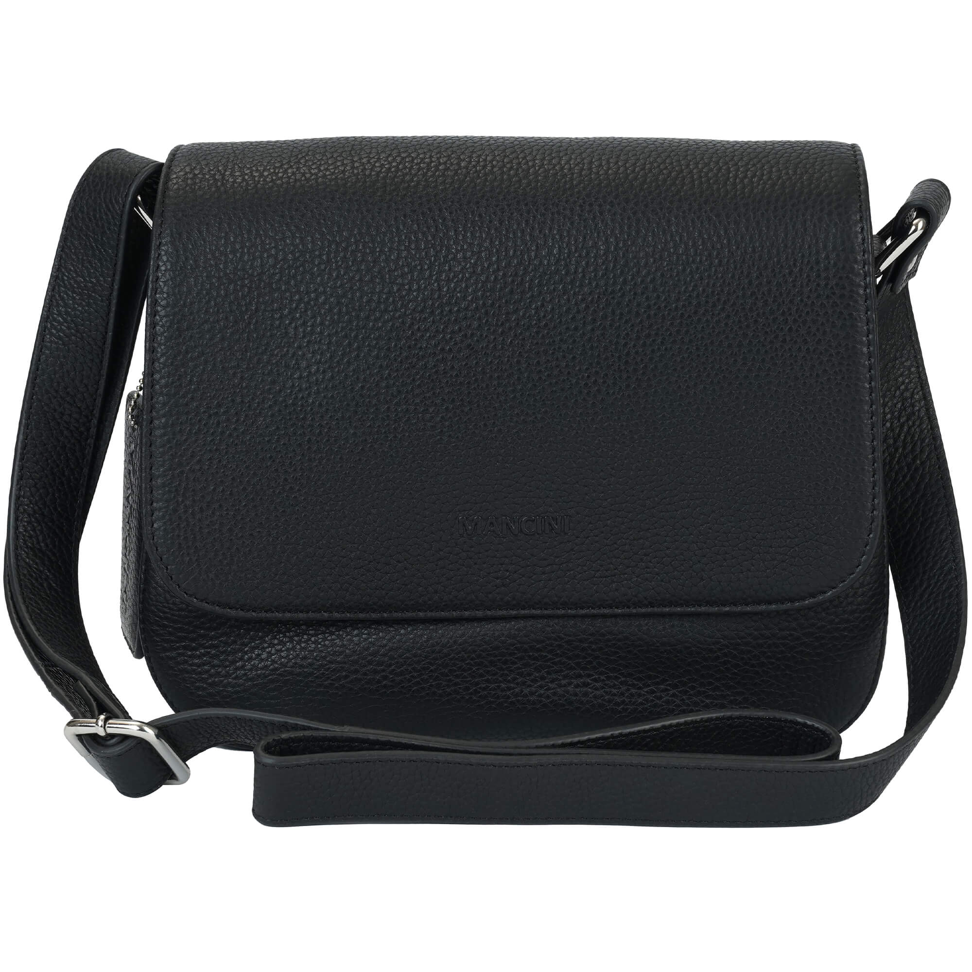 Mancini Pebbled Leather Alison Crossbody Handbag for Women - Stylish & Durable Everyday Purse for Work, Travel & Shopping