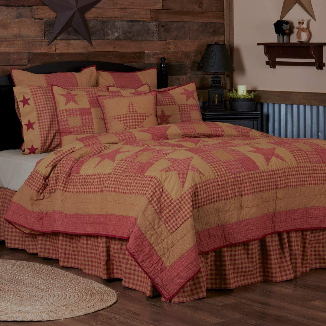 VHC Brands Ninepatch Star Queen Quilt 90