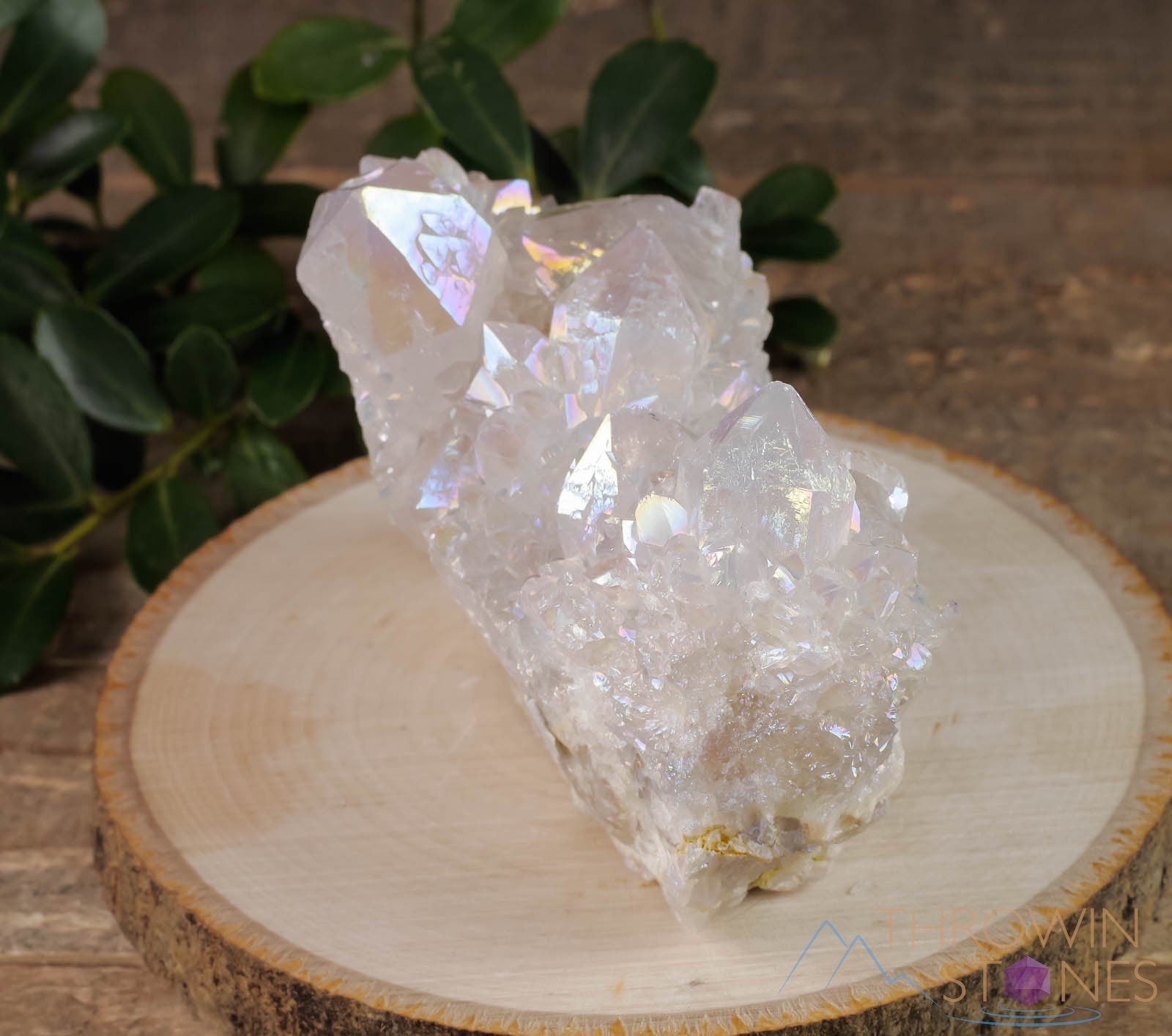 Angel AURA QUARTZ Crystal Cluster - Natural Rainbow Quartz Healing Stone, Spirit Quartz Cluster for Meditation & Energy Work | Home Decor, Office Feng Shui, Reiki Healing & Spiritual Gift (R0429)