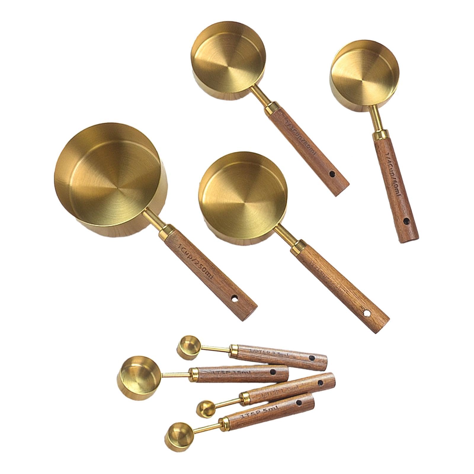 8-Piece Measuring Cups and Spoons Set for Baking & Cooking - Stainless Steel CALANDIS® Measuring Tools for Oil, Nuts, Dry & Liquid Ingredients | Perfect for Home Kitchen, Baking Recipes & Meal Prep