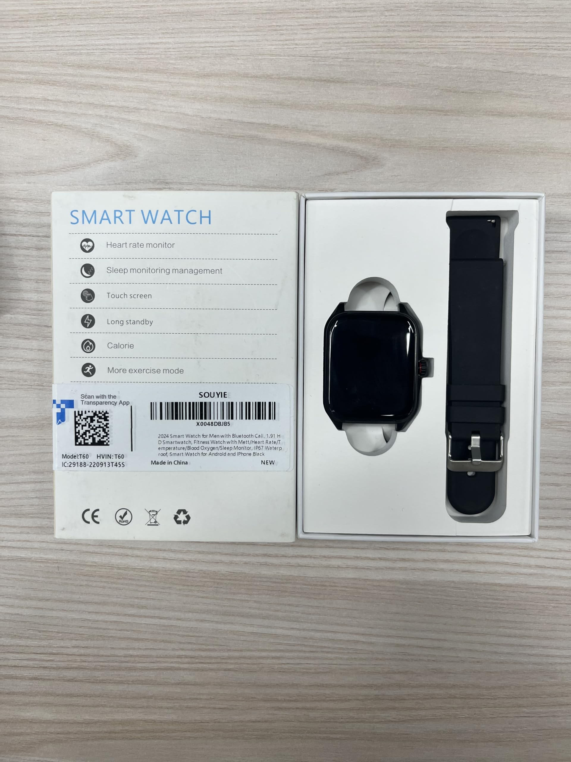 2024 Men's Smart Watch with Bluetooth Calling, 1.91