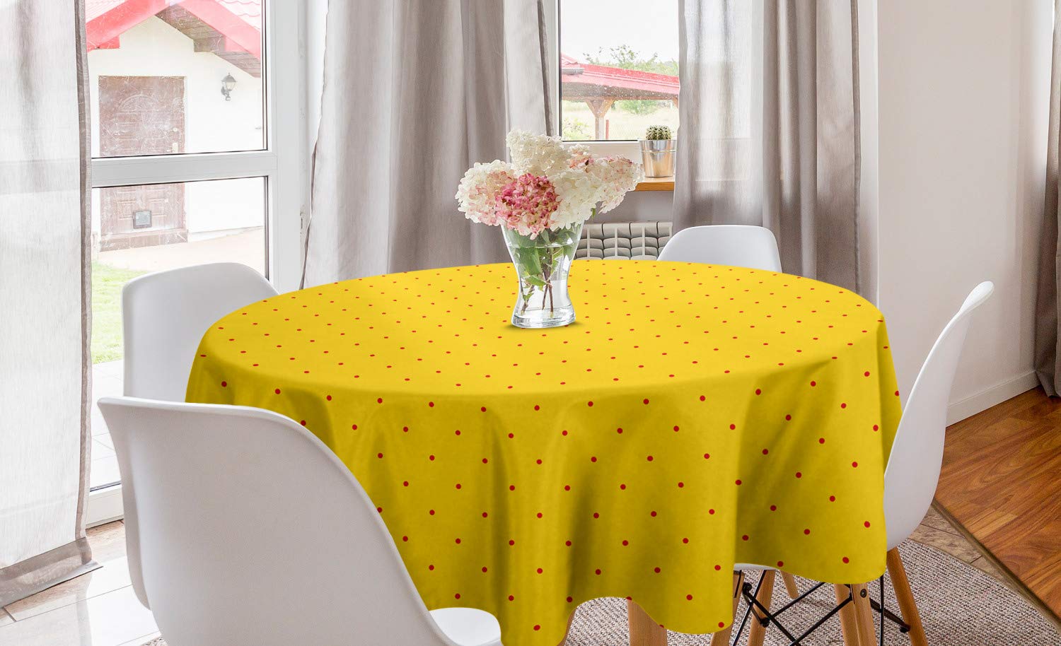 Ambesonne Retro Round Tablecloth 60