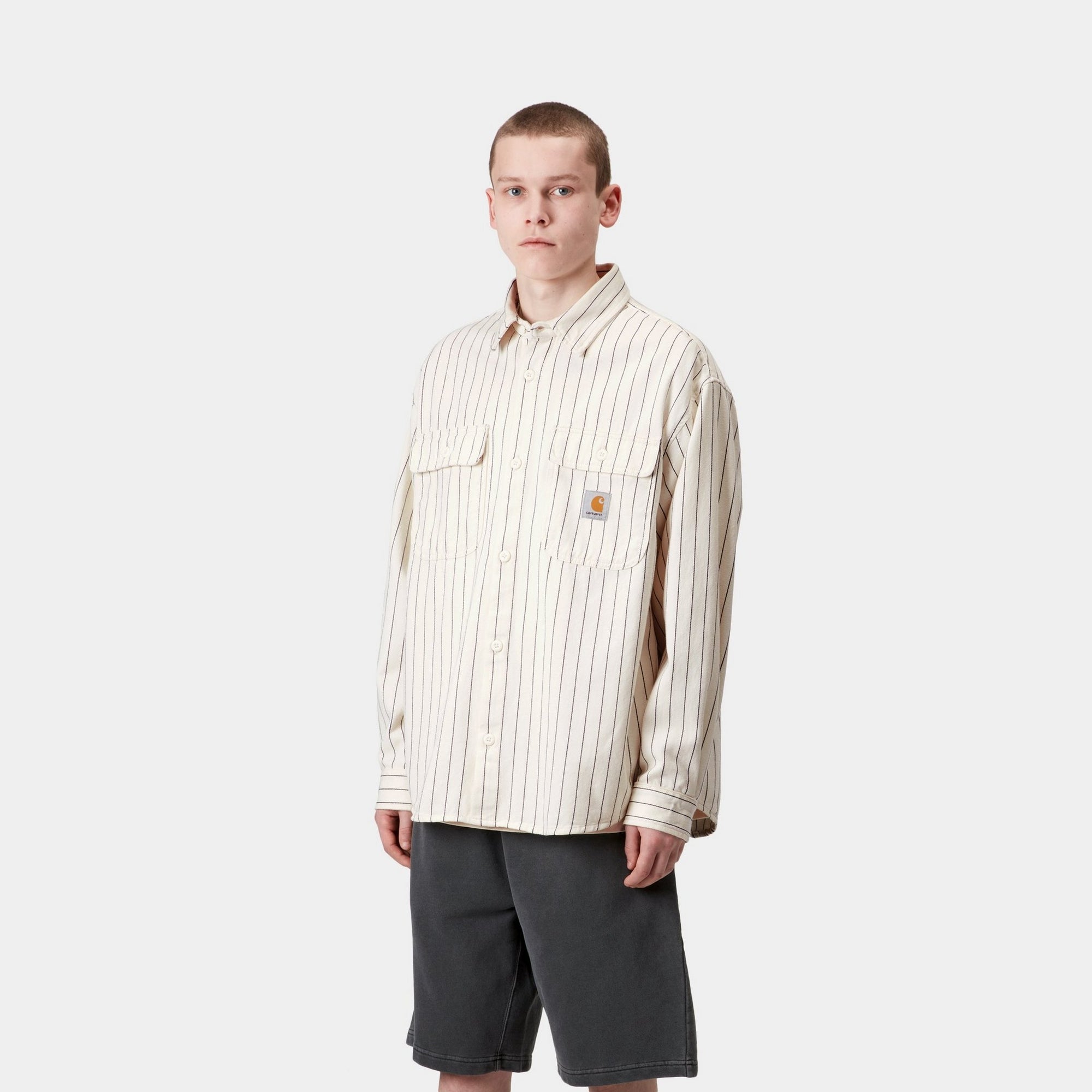 Hendry Shirt Jacket for Men - Wax & Dark Navy Seaton Stripe - Stylish Lightweight Outerwear for Casual Wear, Outdoor Adventures & Layering