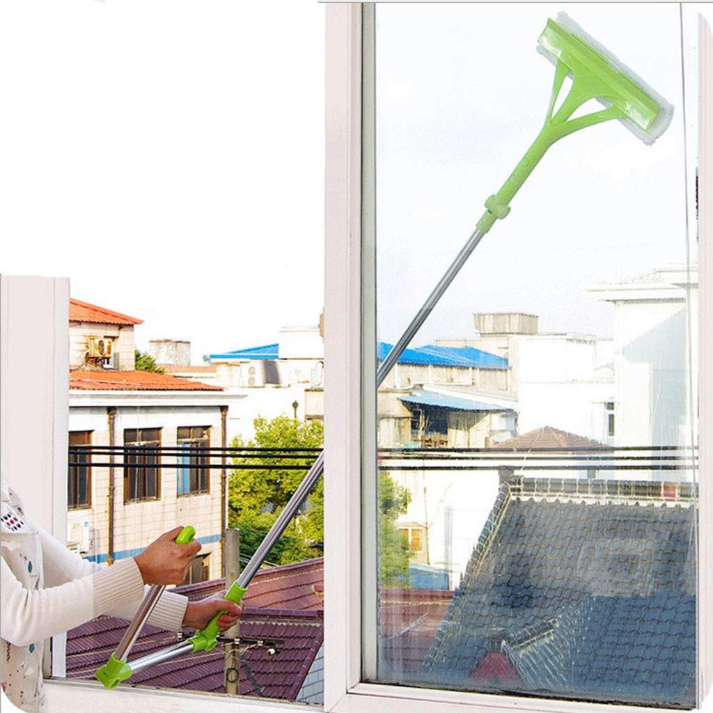 Telescopic U-Shaped Window Cleaner Kit with Foldable Handle - Lightweight Extendable Squeegee & Sponge for Windows, Shower, Car, Mirrors - Perfect for High-Reach Cleaning at Home or Office
