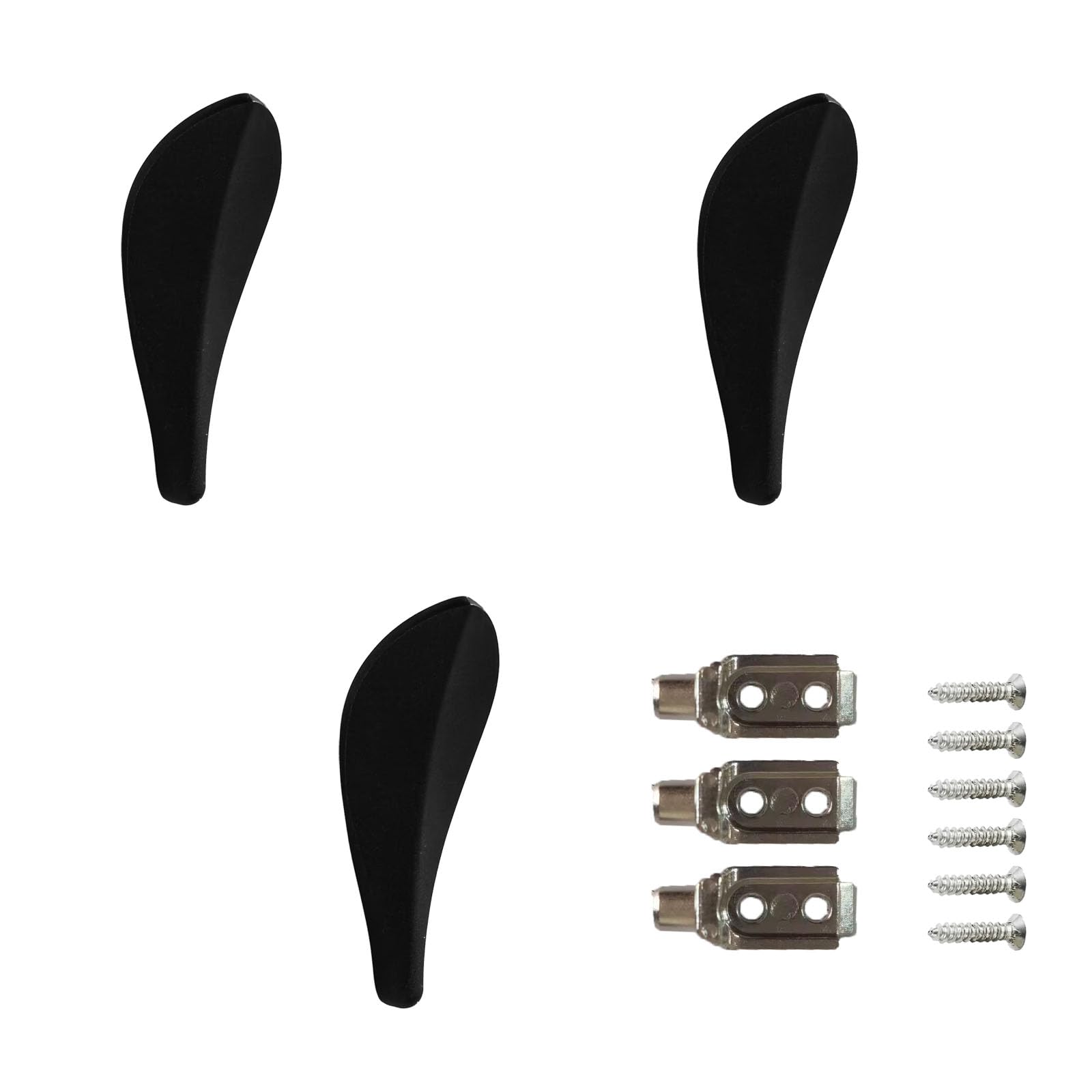 Leaf Shaped Heavy-Duty Metal Hooks - 3 Pack Black Wall Hooks for Kitchen, Bathroom, Wardrobe & Room Door - Perfect for Hanging Clothes, Hats, Towels & Keys | Durable Decorative Hooks for Home Organization