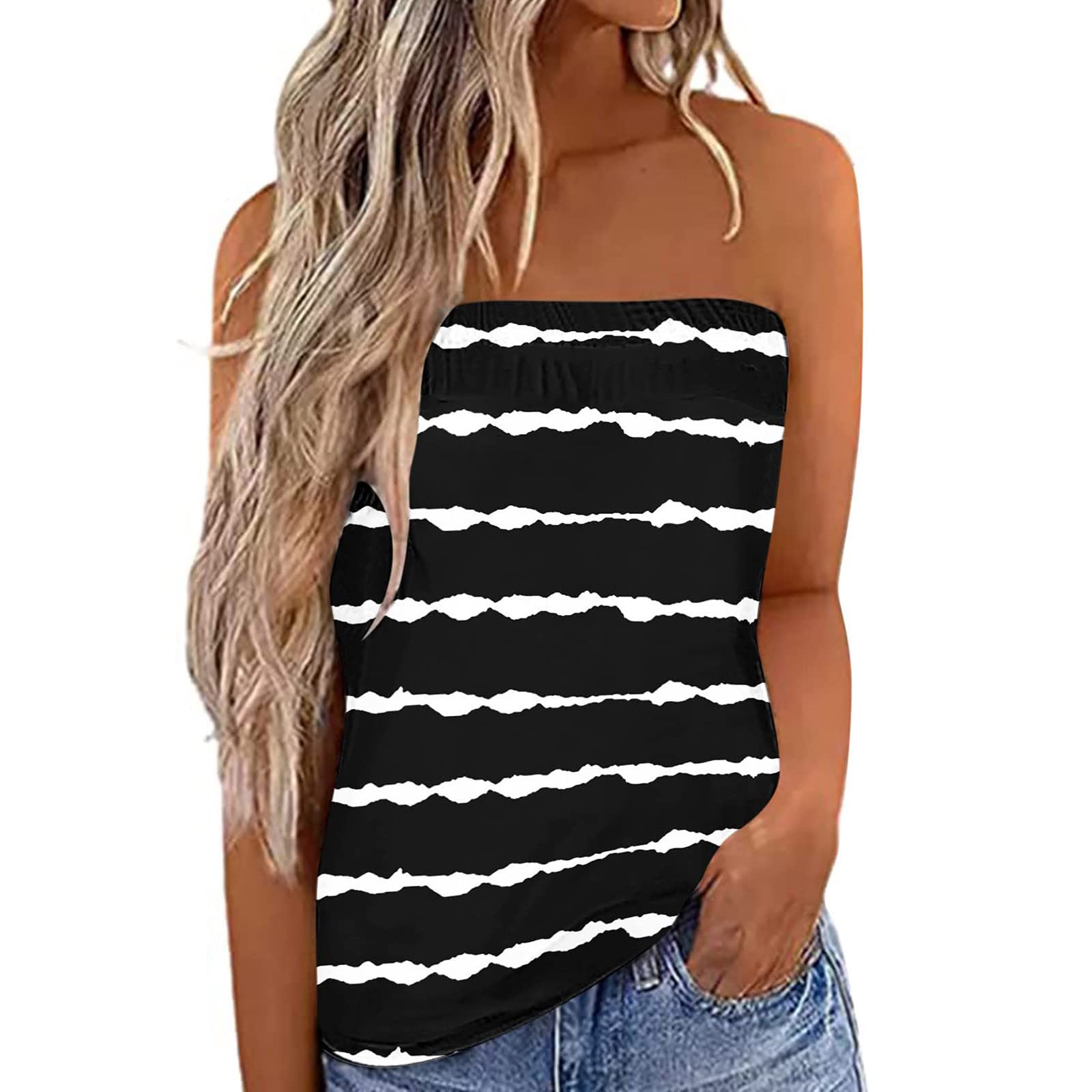 Ylioge Women's Summer Tops - Rainbow Striped Sexy Off Shoulder Tank Tops & Casual Blouses | Perfect for Beach Outfits, Music Festivals & Summer Vacations