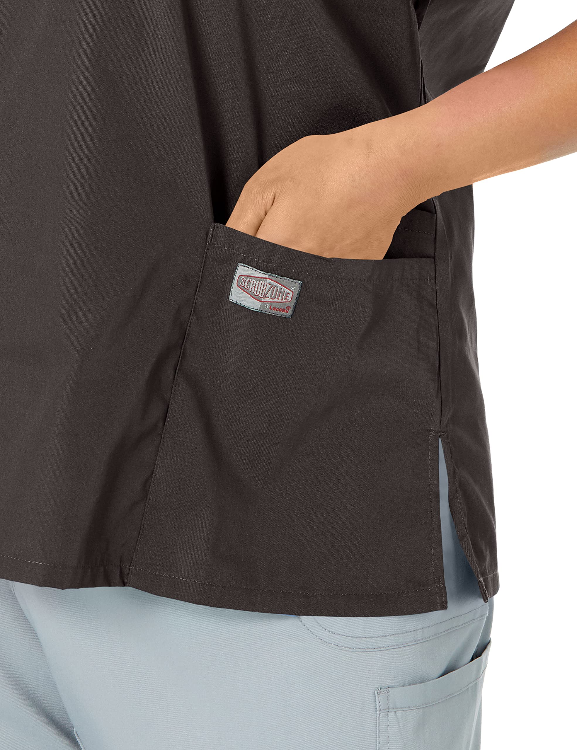 Landau Scrub Zone Relaxed Fit 2-Pocket V-Neck Scrub Top for Women 70221 - Comfortable Medical Uniform for Nurses & Healthcare Workers - Perfect for Hospitals, Clinics & Long Shifts