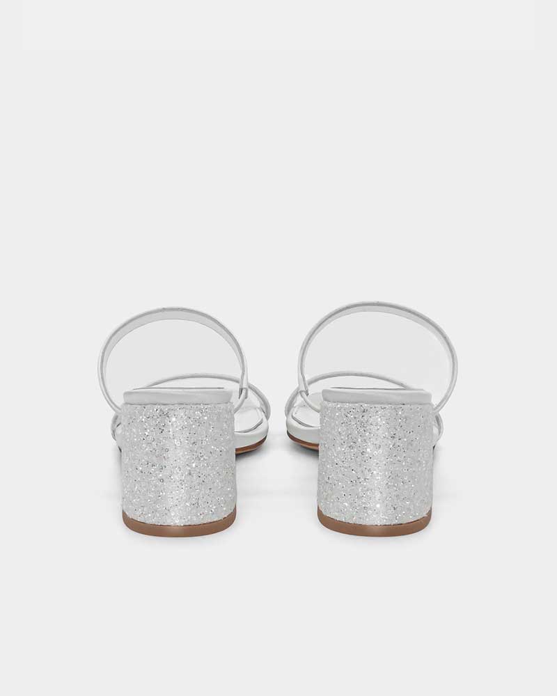 White Block Heel Slip-On Sandals for Women - Comfortable Summer Casual Shoes - Perfect for Beach, Vacation & Everyday Wear