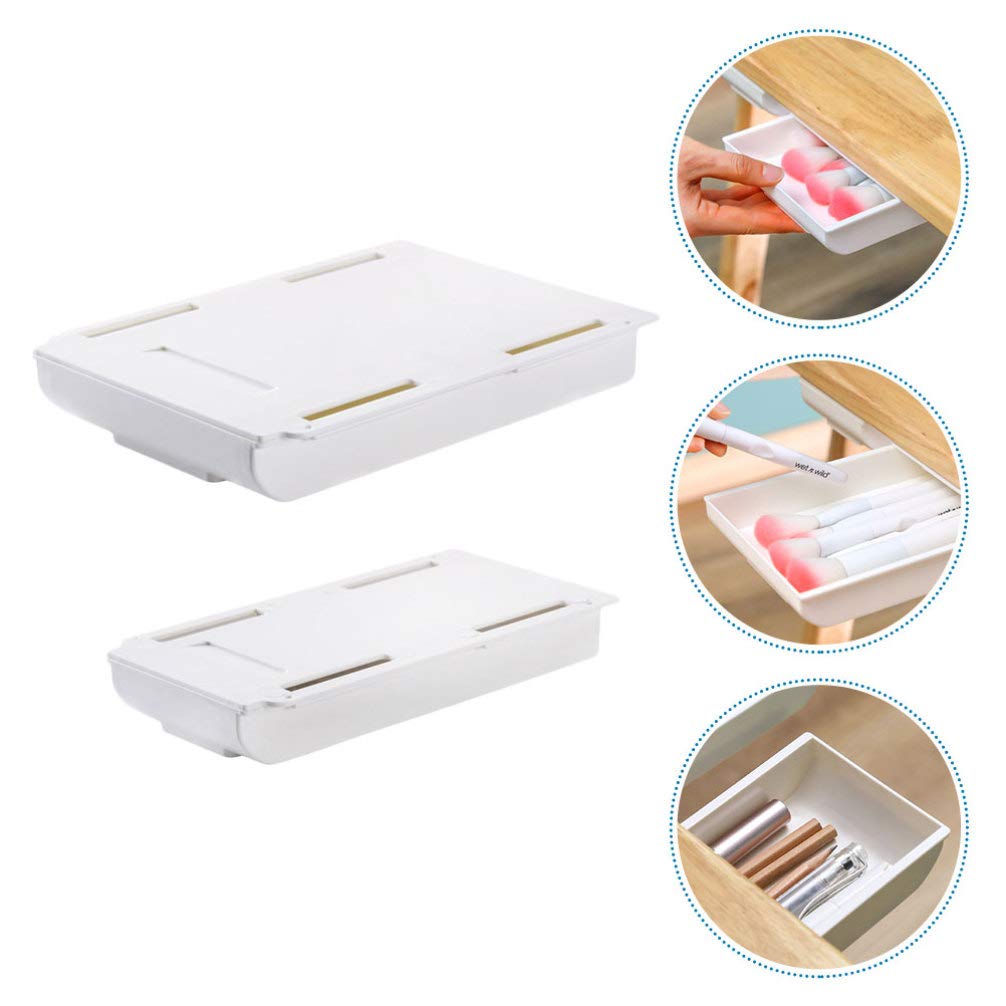 2-Pack Under Desk Storage Drawers - Cabilock Office Organizer for Stationery, Files & Supplies | Perfect for Home Office, Study Desk & Workspace Organization