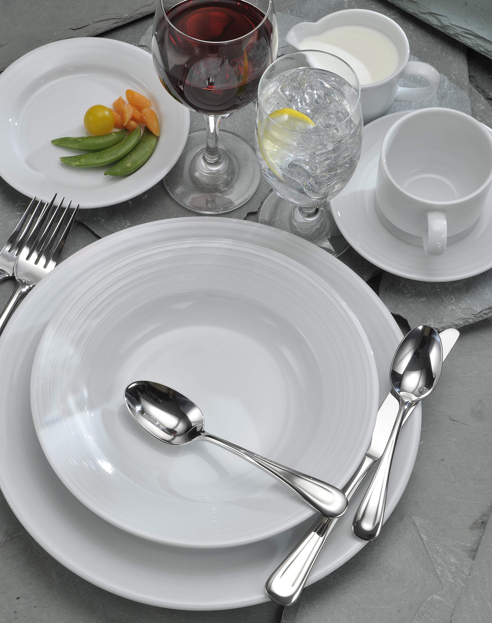 Oneida Sant' Andrea Botticelli 11-inch Porcelain Coupe Dinner Plates - Set of 12 Elegant Deep Dish Plates for Fine Dining, Wedding Registry & Formal Entertaining