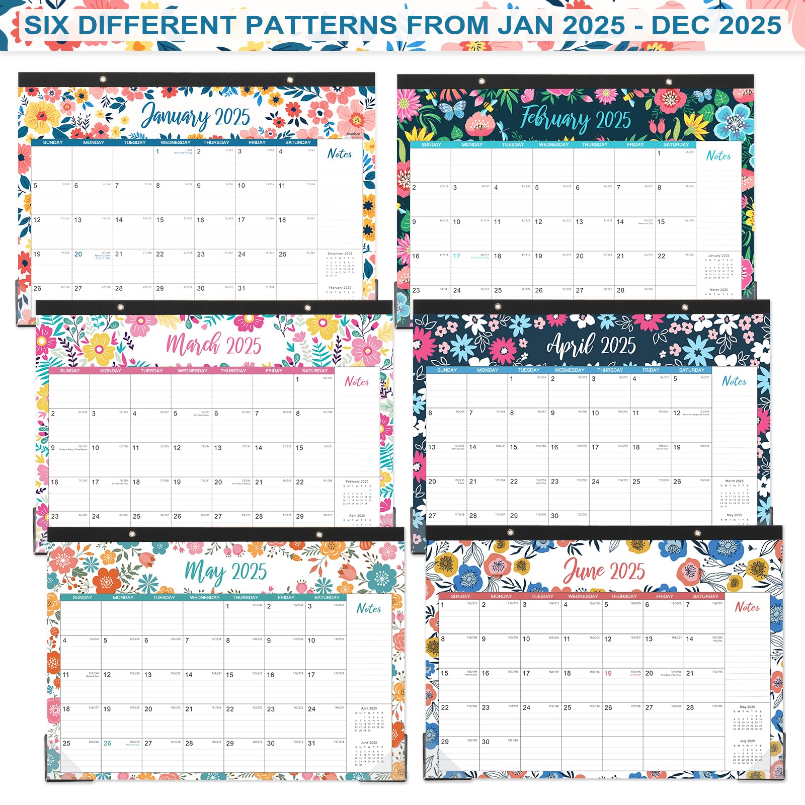 2025 Large Monthly Desk Calendar - Jan to Dec 2025 | 17