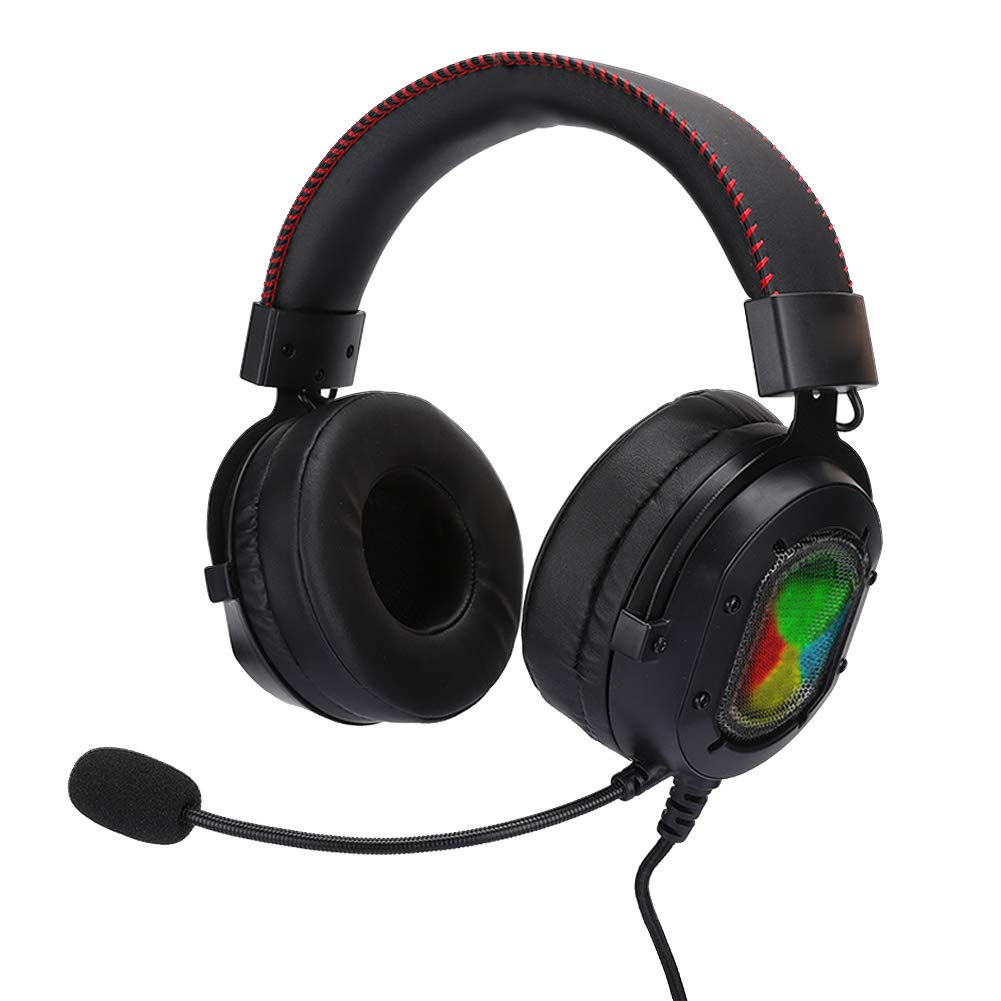 Best Gaming Headset for PS4, PC, Laptop - RGB LED Headphones with Noise Cancelling Mic (Black & Red Racing Light Design) - Perfect for Gaming, Streaming & Online Meetings
