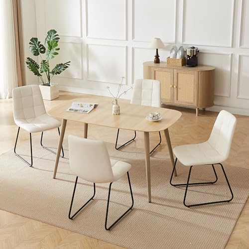 Cat Scratch Table + 4 U-shaped White Chairs