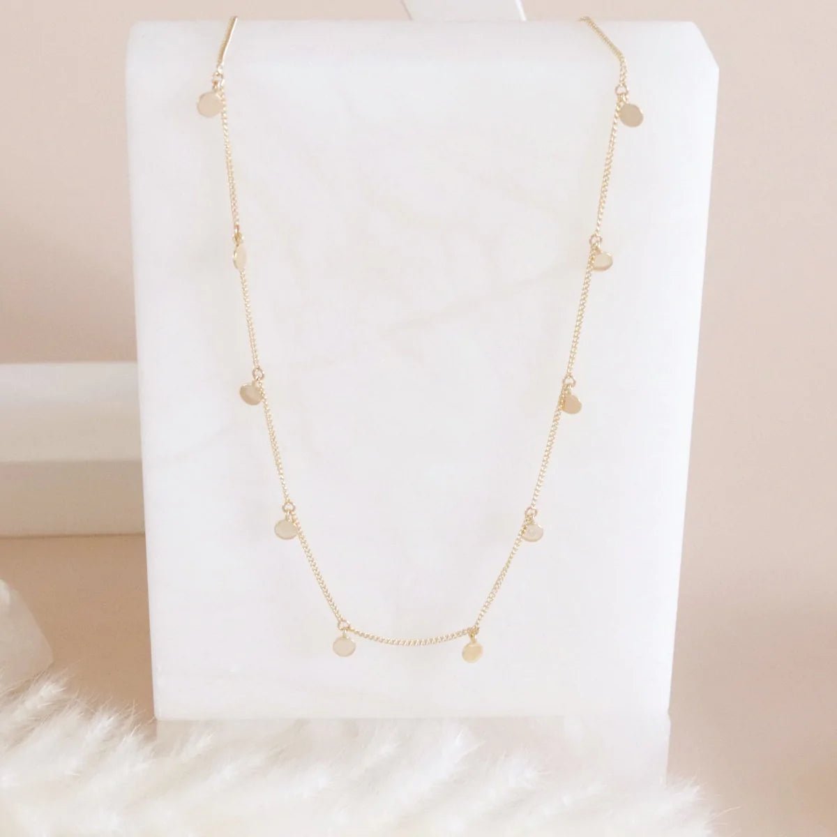 Dainty Poise Disk Necklace - Cubic Zirconia & Gold Plated Elegant Jewelry for Women | Perfect for Weddings, Parties & Everyday Wear