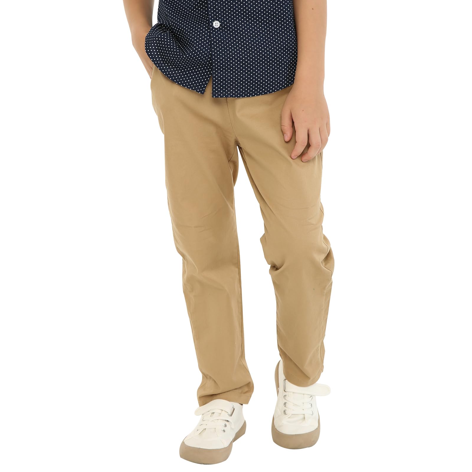 LittleSpring Boys School Pants - Elastic Waist for Comfort & Play