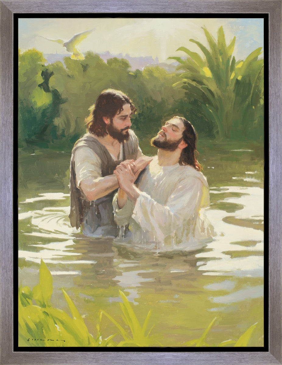 Baptism of The Savior Gallery Wrap Canvas - Religious Wall Art for Home Decor, Church & Gifts - Perfect for Living Room, Bedroom & Worship Spaces