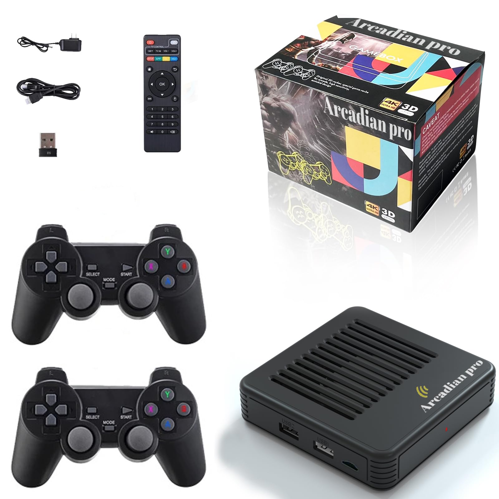 Arcadian™ Pro Retro Mini Arcade Machine with 30000+ Classic Games - 2.4GHz Wireless Controller & HDMI Output for TV/Monitor - Home Video Game Console for Kids & Adults - Perfect for Family Game Nights, Parties, and Retro Gaming Enthusiasts