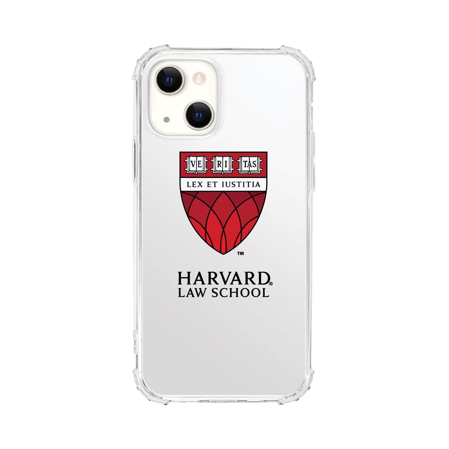 OTM Essentials Rugged Phone Case for iPhone 13 Pro - Shockproof Protective Cover with Tough Edge Design | Harvard Law School Classic White | Perfect for Students, Professionals & Daily Use