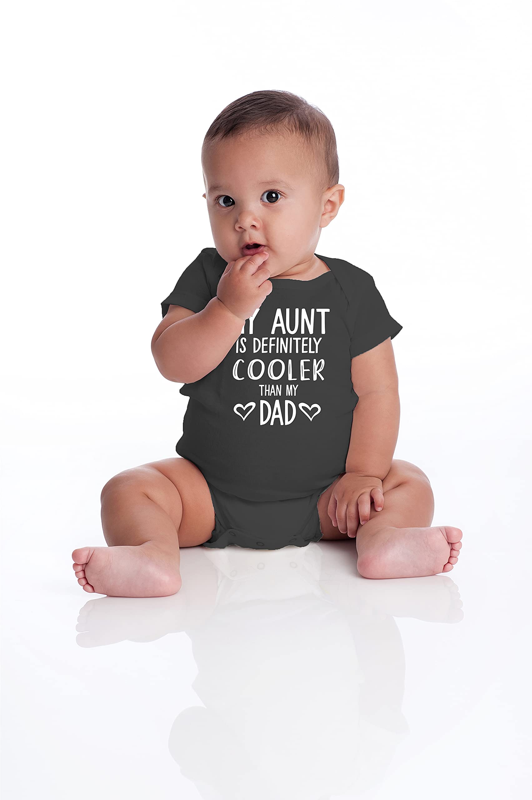 Funny Baby Bodysuit - My Aunt Is Cooler Than My Dad - Newborn Boy Clothes - Cute Infant Onesie for Playdates & Family Photos