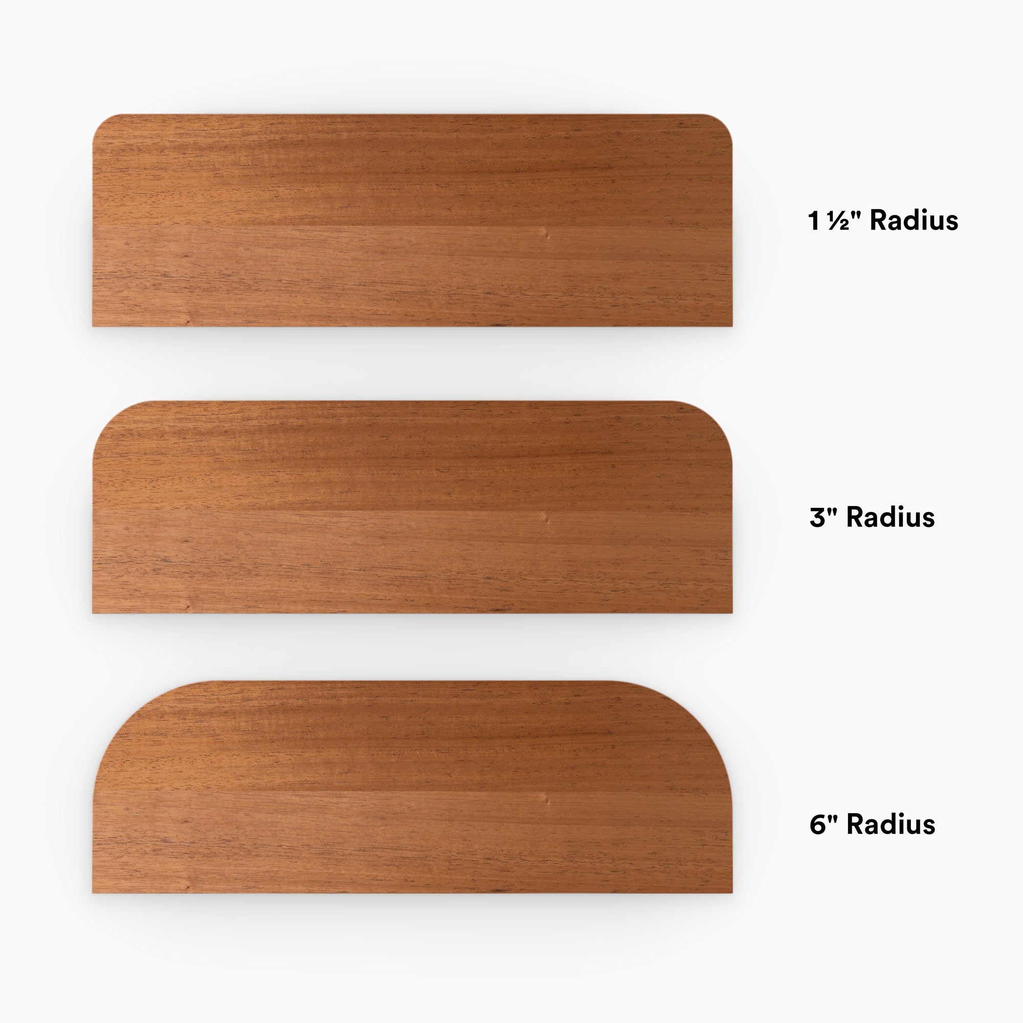 Aksel RADius Mahogany Floating Shelf - Premium Wood Wall Shelf for Home Decor, Books & Display - Perfect for Living Room, Bedroom, Office & Bathroom Storage