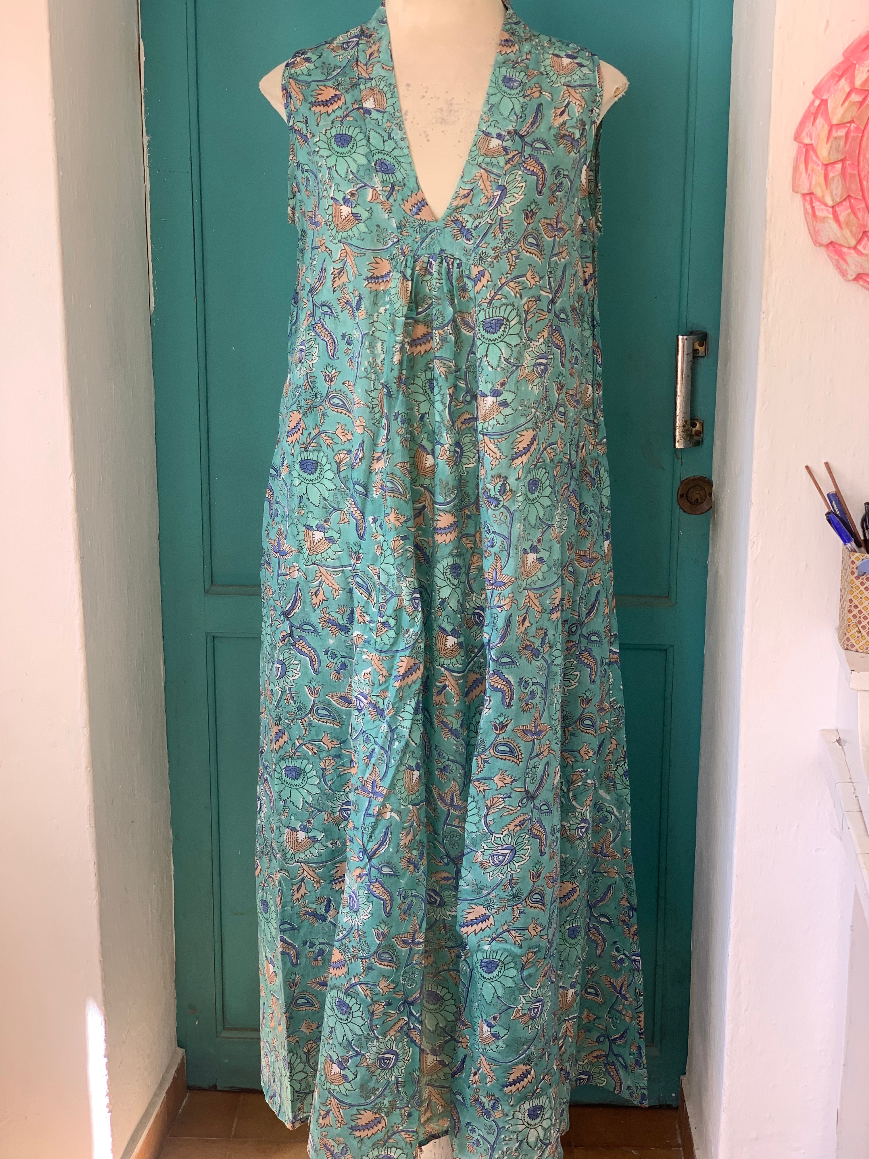 Stylish Blue Sleeveless Dress for Women - Summer Casual & Party Wear - Perfect for Beach, Vacation, and Evening Outings