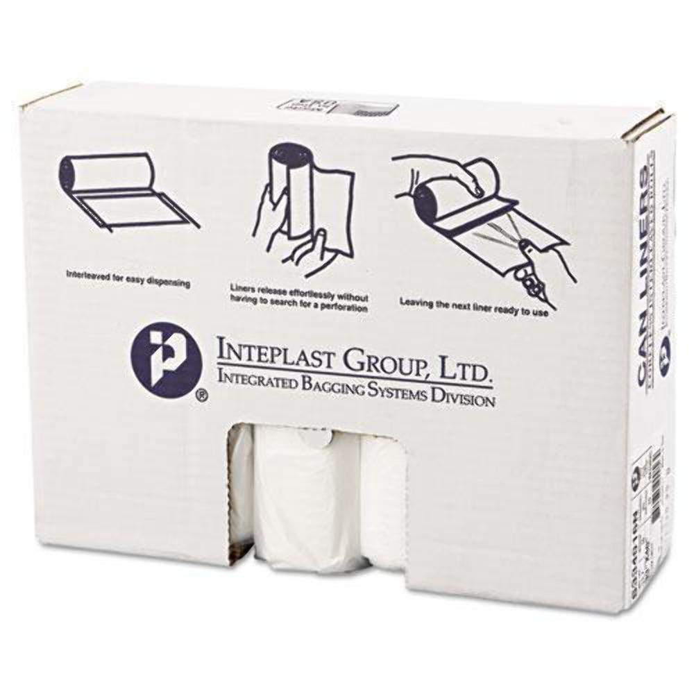 Inteplast S334016N 33x40 Clear High-Density Trash Can Liners - 33 Gallon, 16 Micron Thickness, 25 Bags per Roll (Pack of 3 Rolls) - Perfect for Kitchen, Office & Commercial Waste Disposal