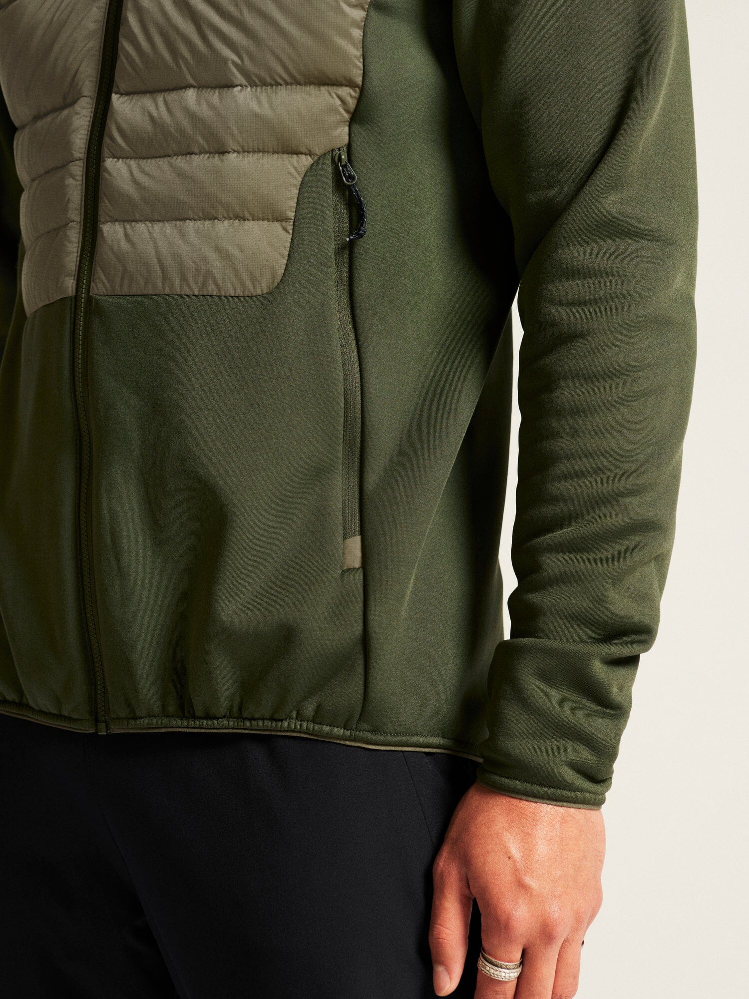 Men's Adventure Explore Hybrid Down Jacket - Lightweight Warm Winter Coat for Outdoor Hiking & Travel - Water-Resistant Insulated Puffer Coat for Camping, Skiing & Cold Weather Activities