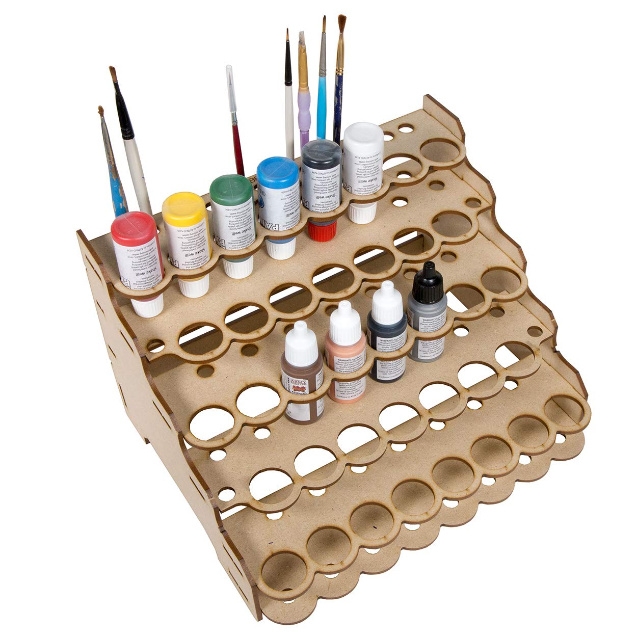 The Broken Token Modular Paint Rack with 26mm Holes - Premium Tiered Organizer for Paint Bottles, Pots & Brushes - Customizable Storage Solution for Artists & Hobbyists - Perfect for Miniature Painting, Warhammer & Tabletop Gaming Workspaces