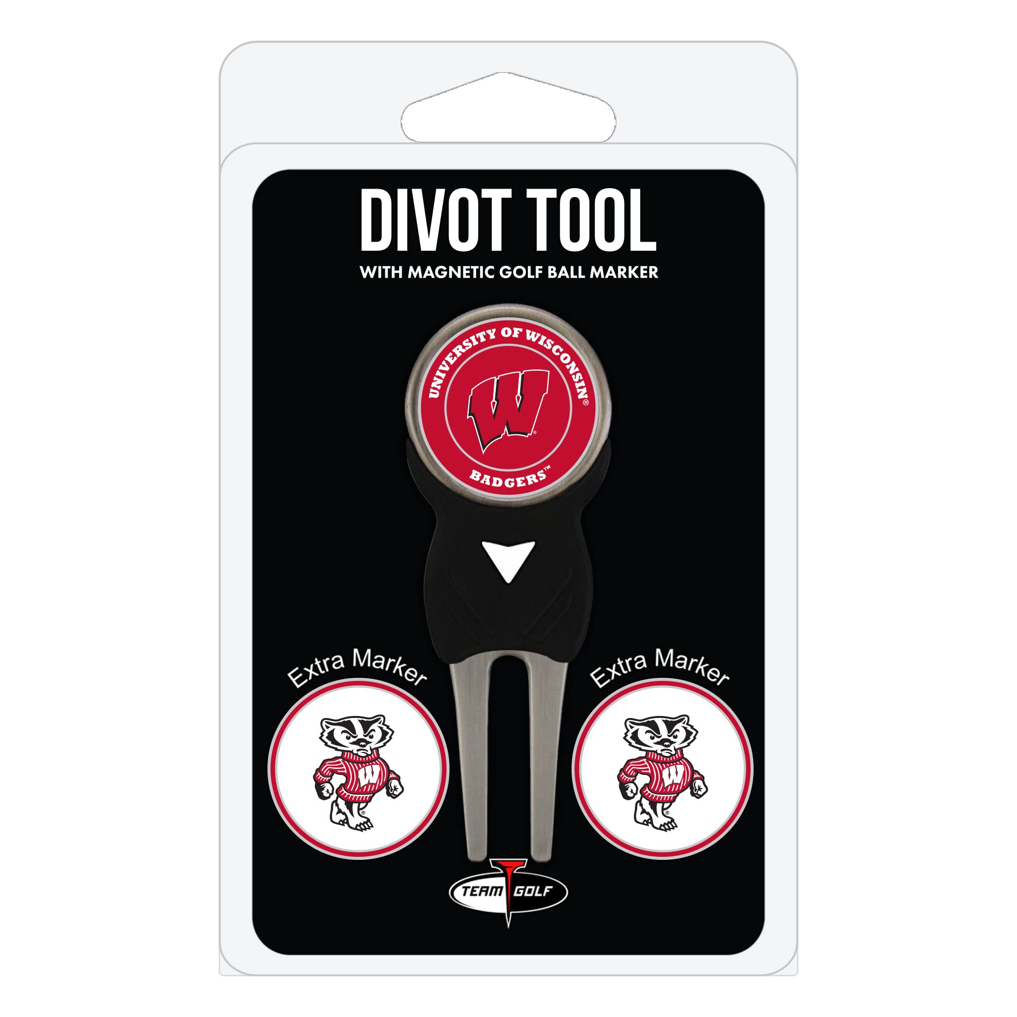 NCAA Divot Tool with 3 Removable Magnetic Golf Ball Markers - Double-Sided Enamel Design for Golfers | Perfect for Golf Course Repair and Ball Marking During NCAA Tournaments