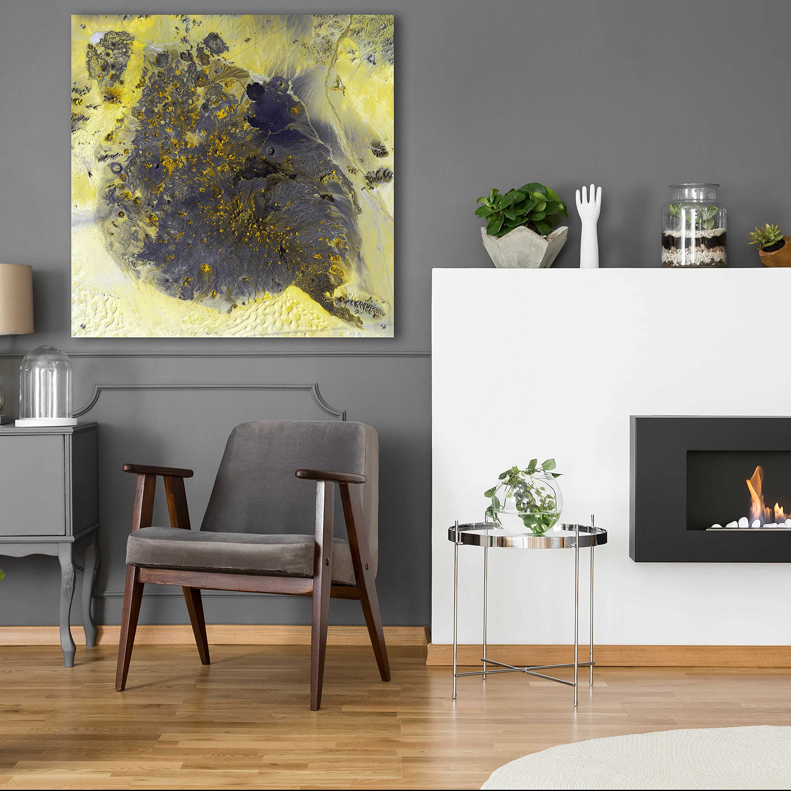 Epic Art 'Earth as Art: Pinacate Volcano' 36x36 Inch Acrylic Glass Wall Decor - Modern Home & Office Wall Art for Living Room, Bedroom, or Office Space