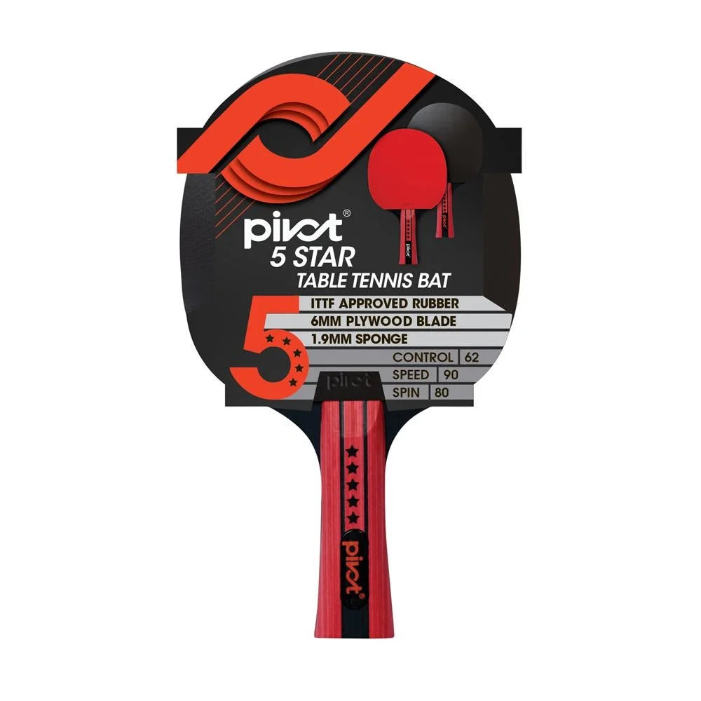 PIVOT FGD5STAR 5 Star Table Tennis Racket - Professional Ping Pong Paddle for Competitive Play & Training - Perfect for Tournaments, Club Matches & Home Practice