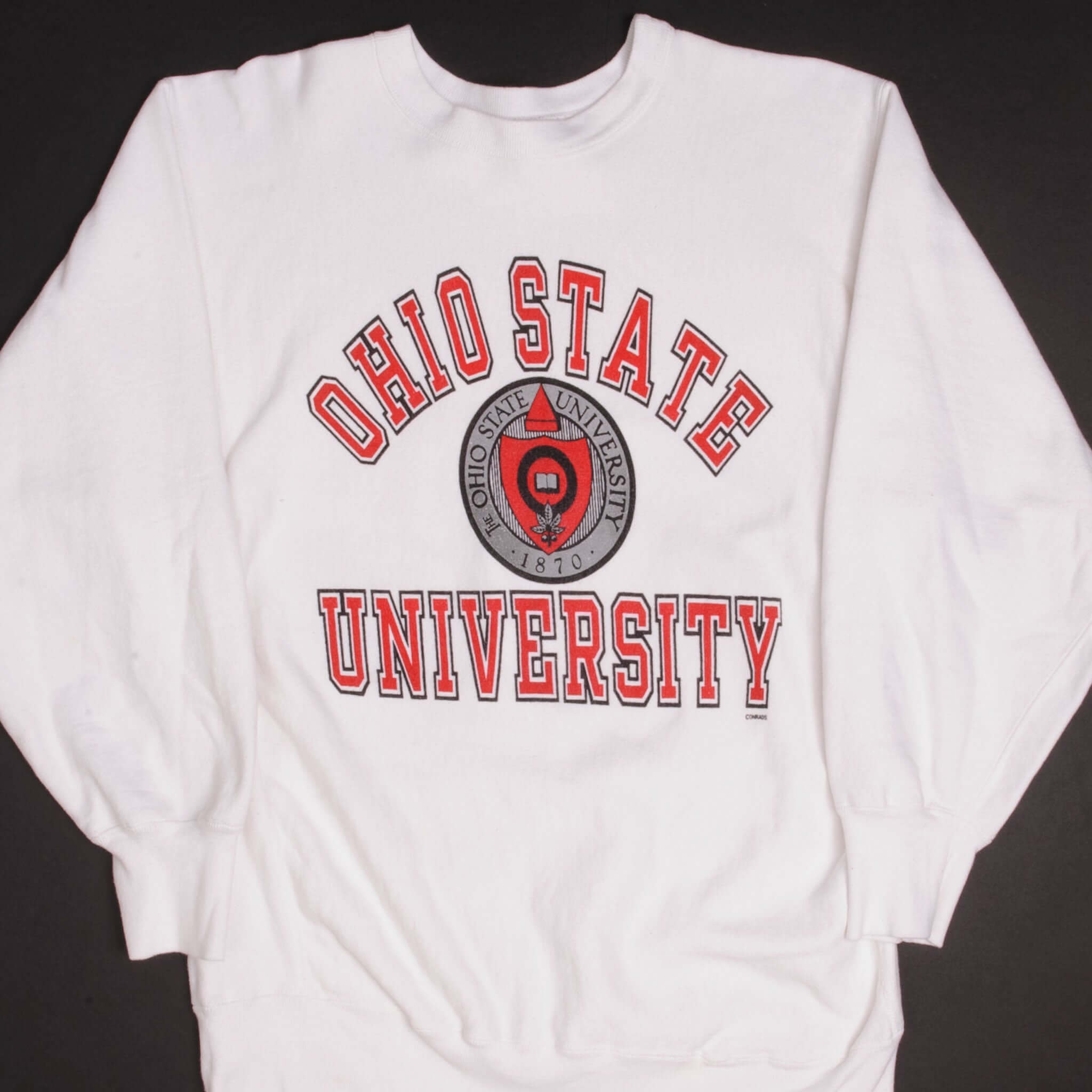 Vintage Champion Reverse Weave Ohio State Sweatshirt 1980s - XL Size, Made in USA - Retro College Hoodie for Game Day & Casual Wear
