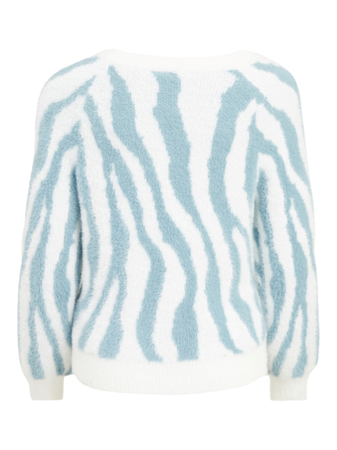 Ello Knit Top for Women - Soft & Comfortable White Alyssum & Tourmaline Sweater | Perfect for Casual Wear, Office Outfits & Fall Layering