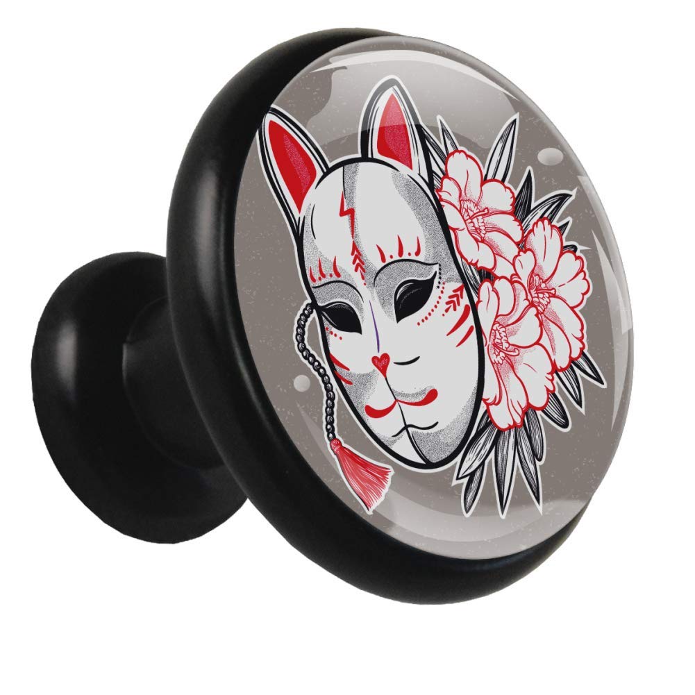 4 Pack Floral Metal Painted Cabinet Knobs - 1.26x1.18 Inch Vintage Drawer Pulls for Kitchen, Nightstand & Closet - Perfect for Home Decor & Furniture Upgrade
