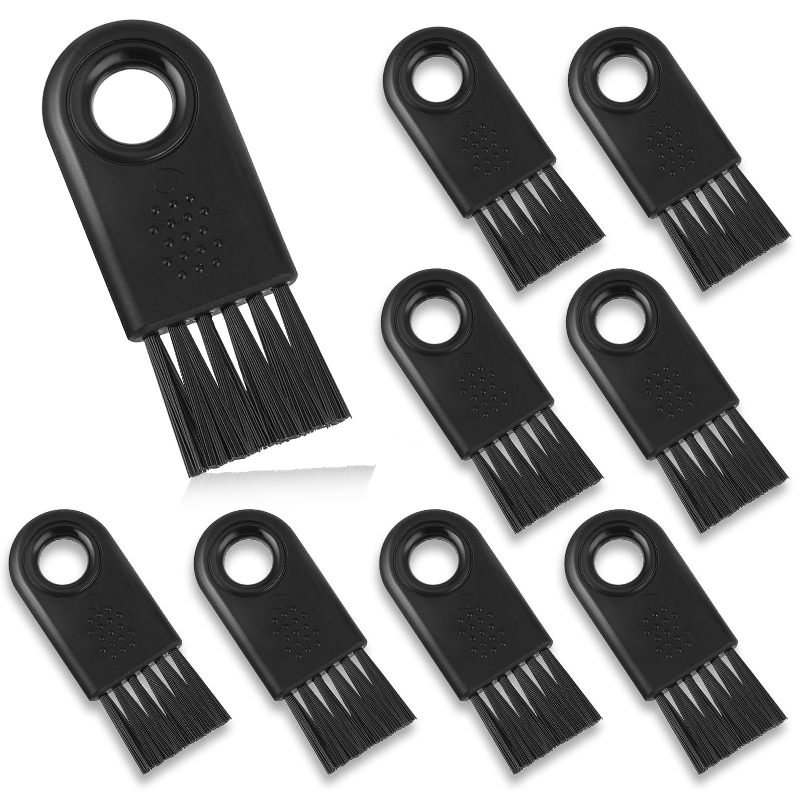 8-Piece Electric Shaver Cleaning Brush Set - Nylon Bristle Razor Cleaner & Hair Remover Tool for Clippers (Black) - Perfect for Home Barber Kits & Professional Grooming Stations