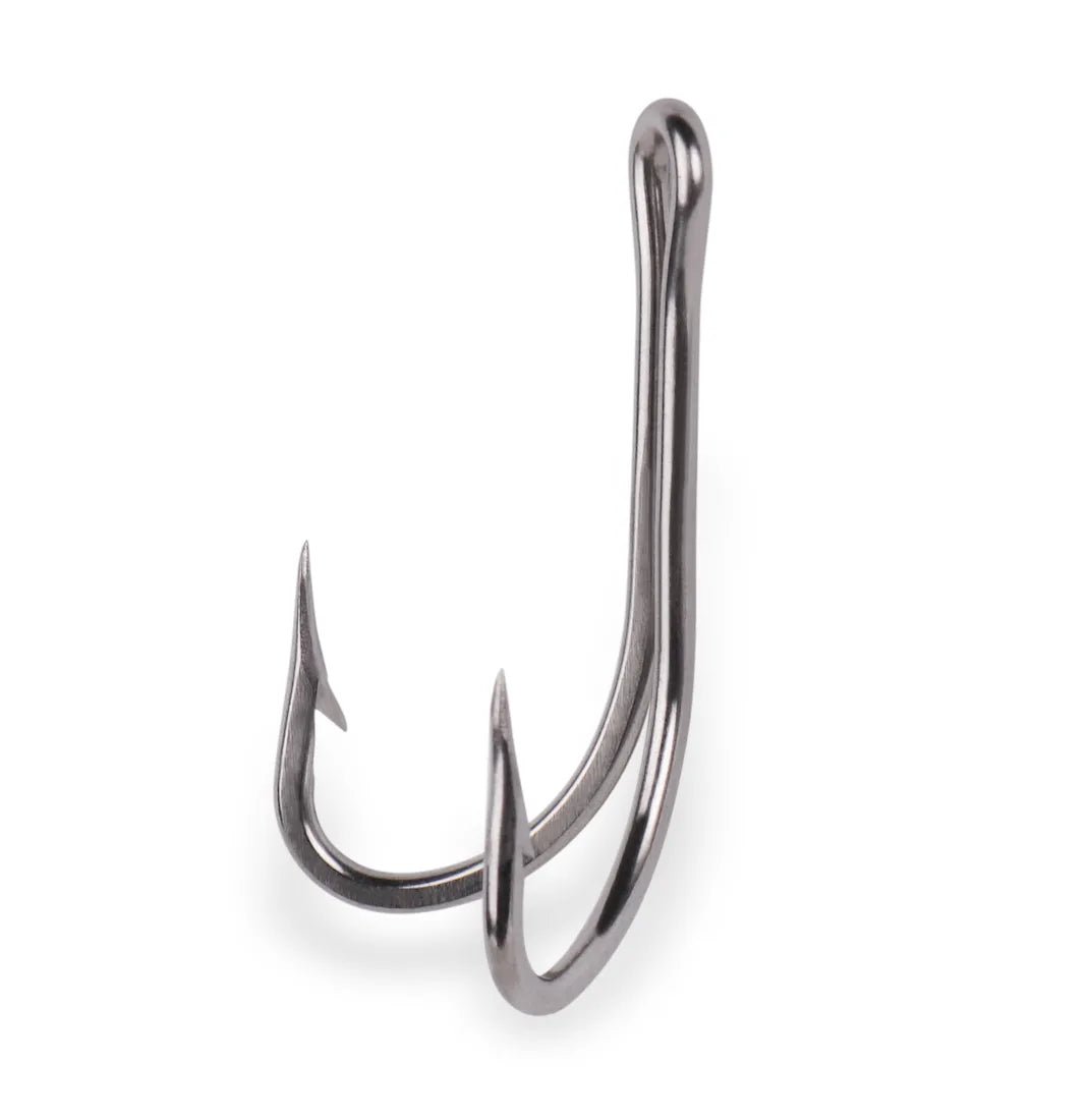 Mustad 7982HS Stainless Steel Double Tuna Hooks - 10 Pack for Saltwater Fishing | Heavy Duty Sharp Hooks for Big Game Fishing, Trolling & Offshore Angling