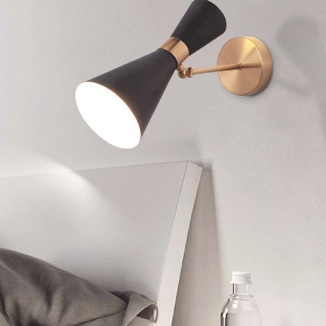 Modern Black Wall Sconce Set of 2 - Battery Operated LED Wall Lights with Remote Control, Wireless Wall Lamp Fixtures for Bedroom, Living Room, Hallway Decor | Perfect for Reading, Accent Lighting & Wall Decor