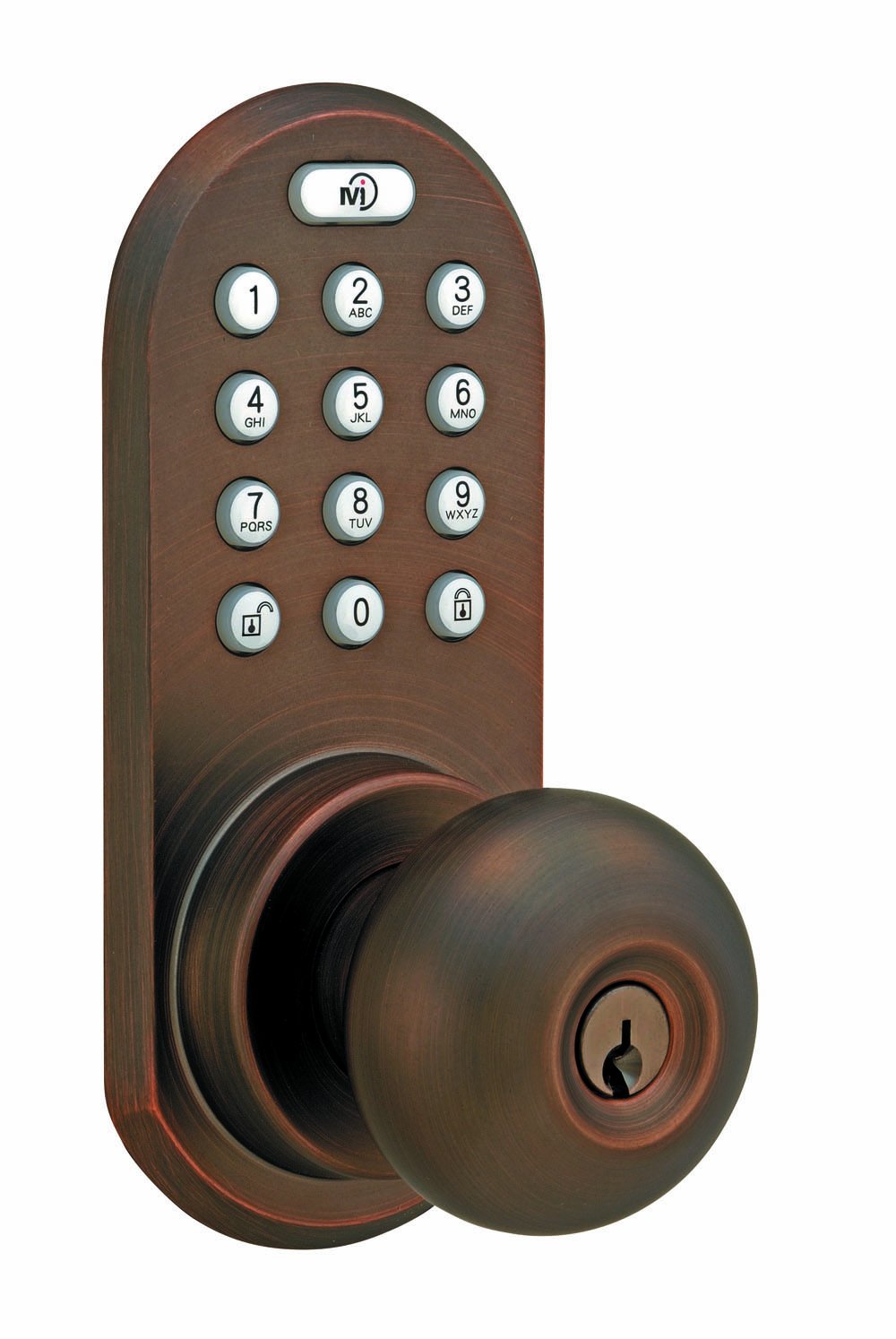 INC QKK-01OB 3-in-1 Smart Door Knob with Remote Control & Touchpad - Oil Rubbed Bronze Finish | Keyless Entry for Home Security & Smart Home Automation
