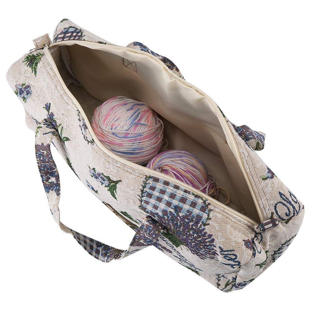 Yarn Organizer Bag - Knitting Storage Bag for Needles, Fabric & Sewing Accessories - Portable Craft Organizer for Knitters, Quilters & DIY Enthusiasts (Perfect for Home, Travel & Craft Room Organization)