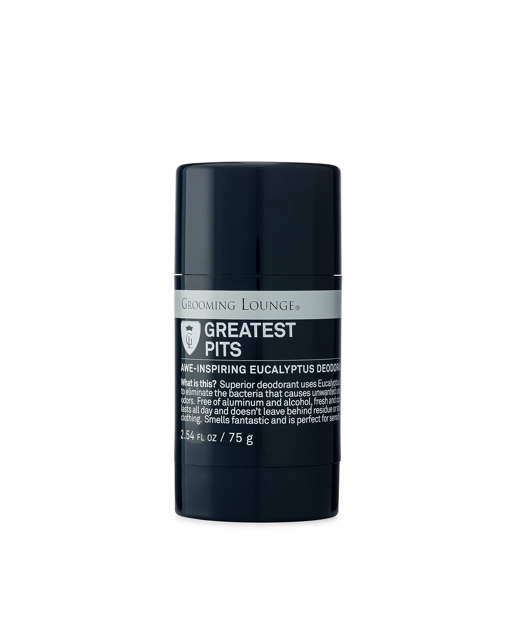 Grooming Lounge Greatest Pits Natural Aluminum-Free Deodorant for Men & Women | Paraben & Sulfate Free | Fresh & Clean Scent | 2.54 oz | Ideal for Daily Use, Gym & Outdoor Activities
