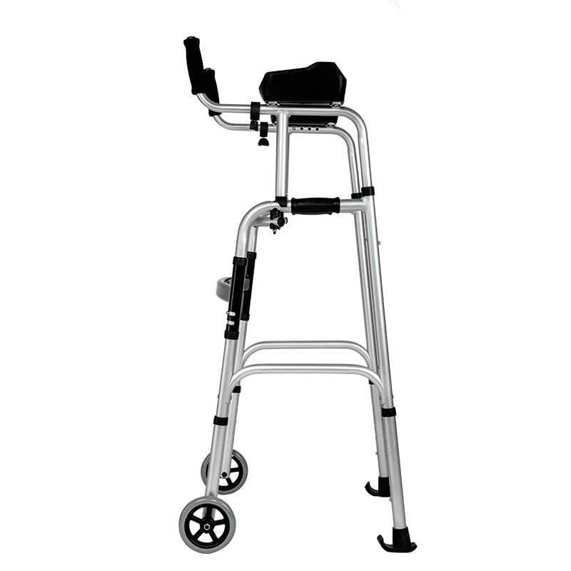 Adjustable Height Rolling Walker with Seat & Armrest Pads - Comfortable Cushion, 4 Wheels for Seniors & Mobility Assistance - Ideal for Indoor/Outdoor Use, Recovery & Daily Support