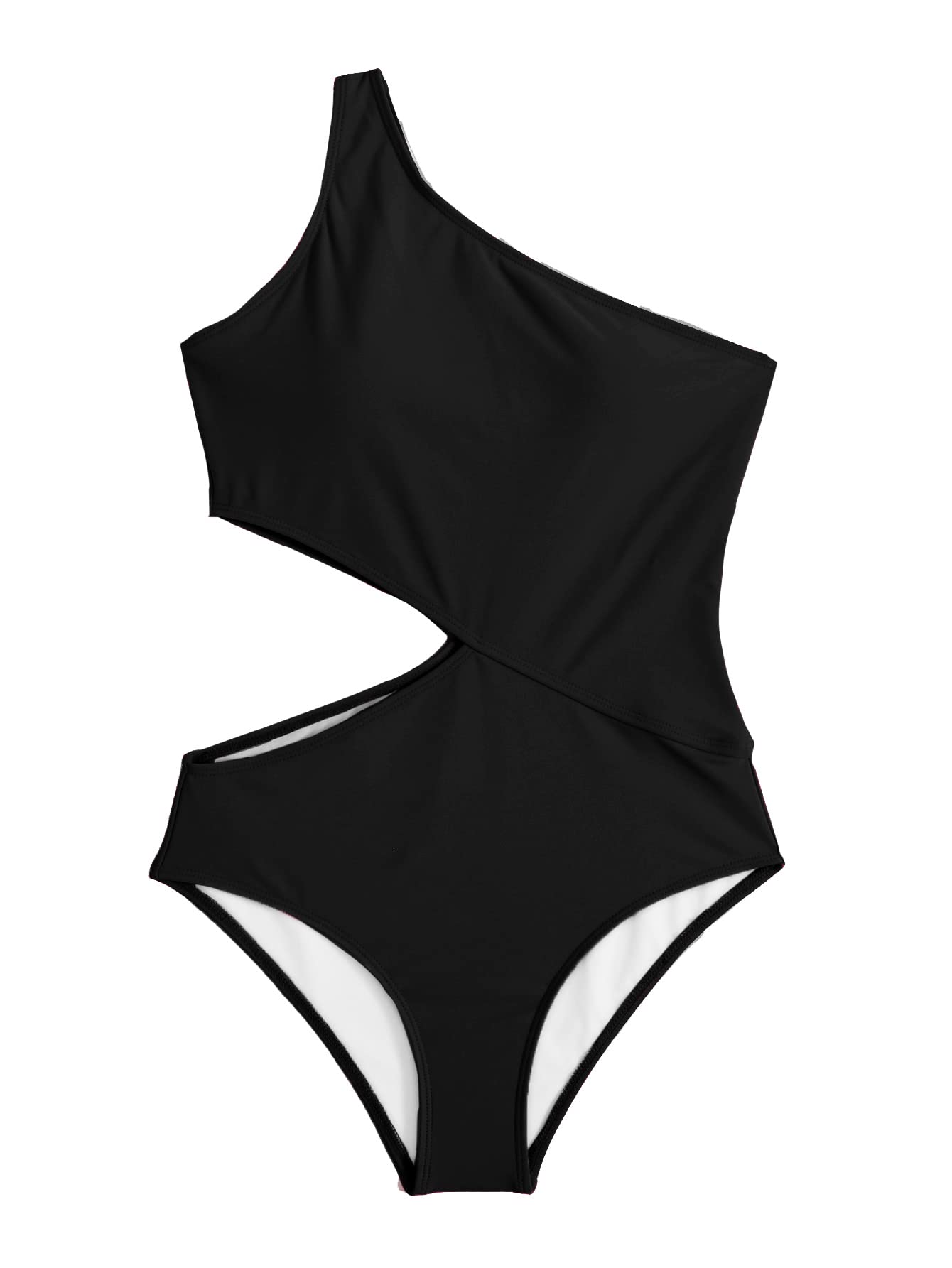 SweatyRocks One Shoulder Cutout One Piece Swimsuit for Women - Beach & Pool Wear