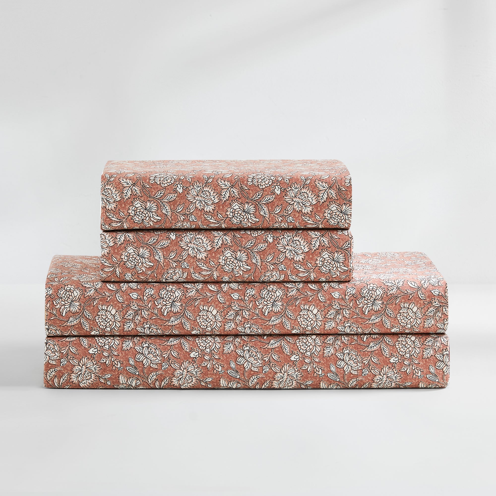 Zara Floral Print 100% Cotton Bed Sheet Set - Queen Size, 4-Piece Set for Soft & Breathable Bedding | Perfect for Master Bedroom, Guest Room & Dormitory