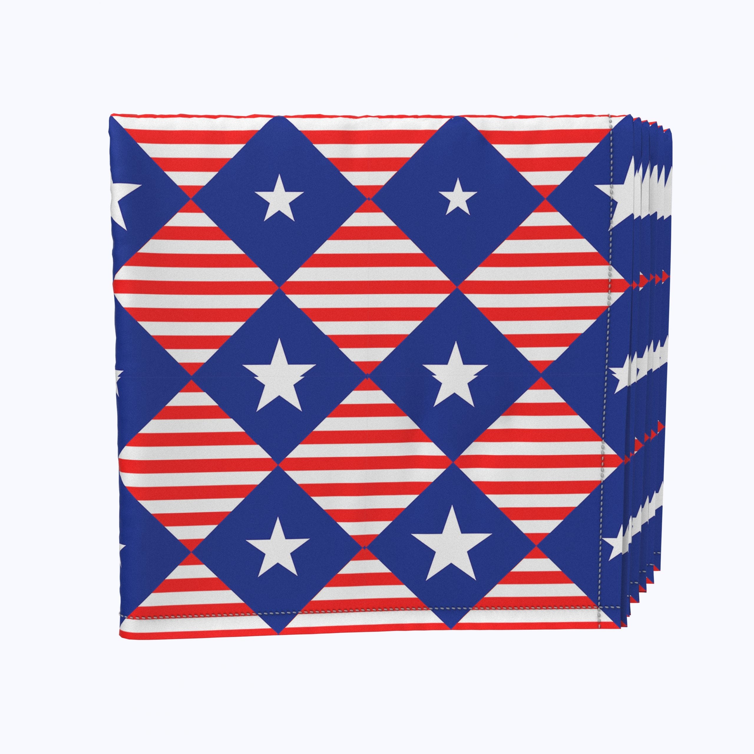 Premium Blue Diamond Pattern with Red Stripes Paper Napkins - Elegant Dinner Party, Wedding, and Holiday Table Decor